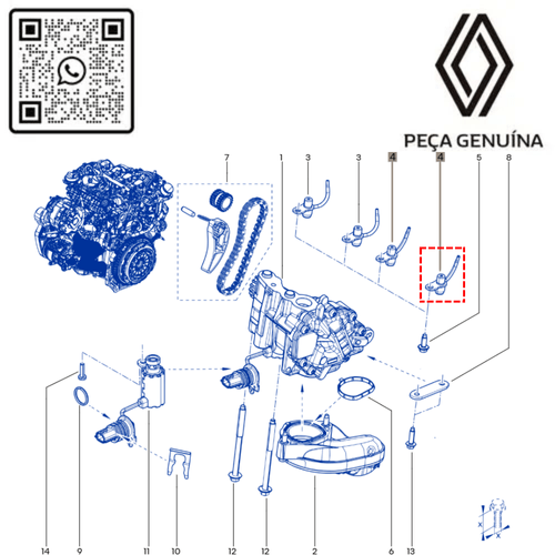 RN 05373R 115605373R BICO INJETOR DE OLEO CIL 1-2 MOT 1.3 16V H5T CAPDUSORO JET COOLER - 4
